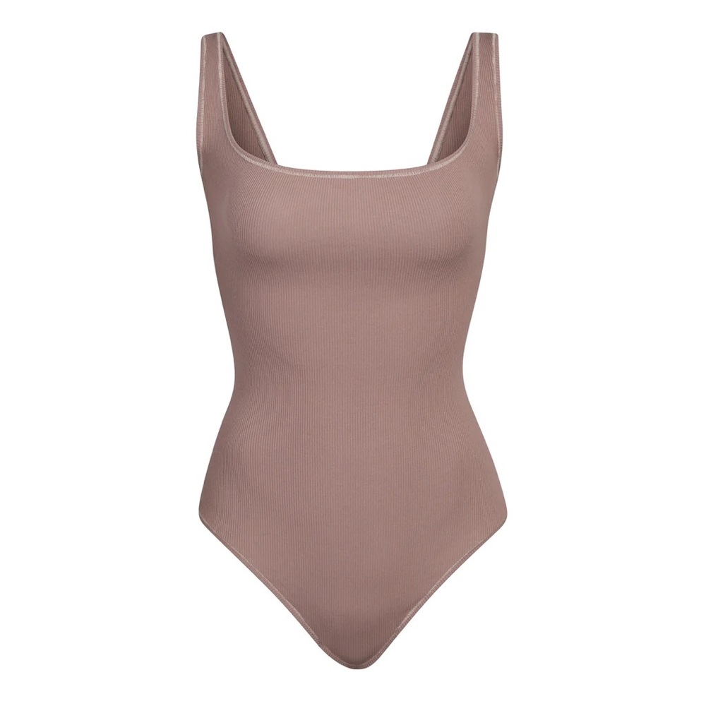 SKIMS COTTON RIB BODYSUIT Umber